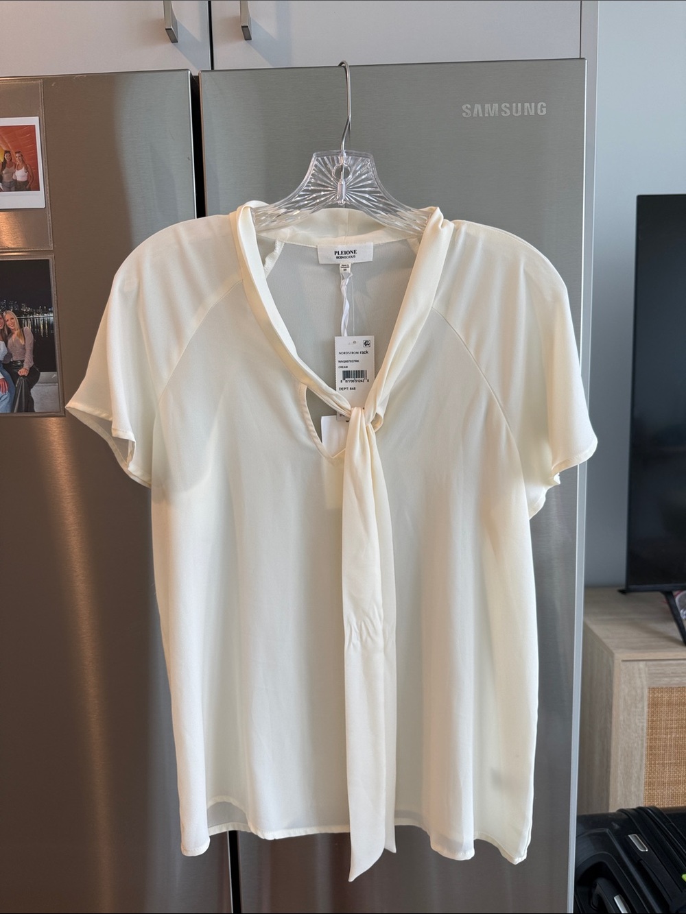 Cream sheer work top